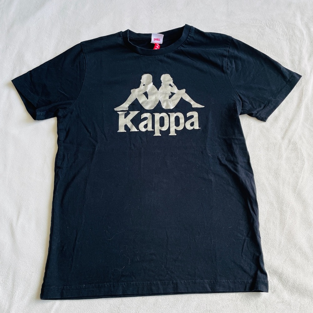 Kappa Black T-shirt with Sliver Logo